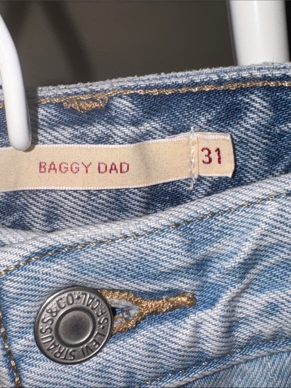 Levi's Recrafted Light Blue Two-Tone Wide Leg Jeans - Picture 8 of 15
